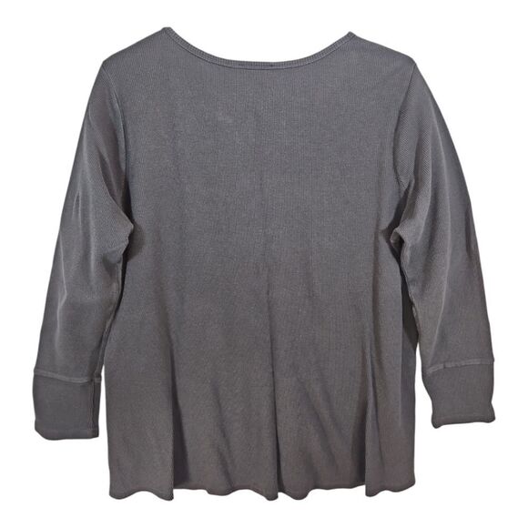 Style & Co Gray Embroidered Thermal Notch Neck Long Sleeve Top Size 2X - Picture 5 of 6